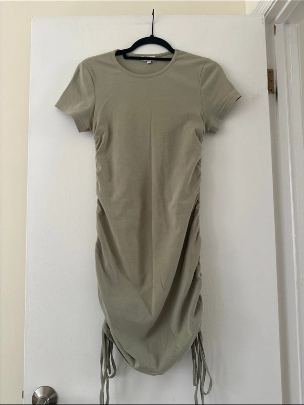 Green Drawstring Tshirt Dress